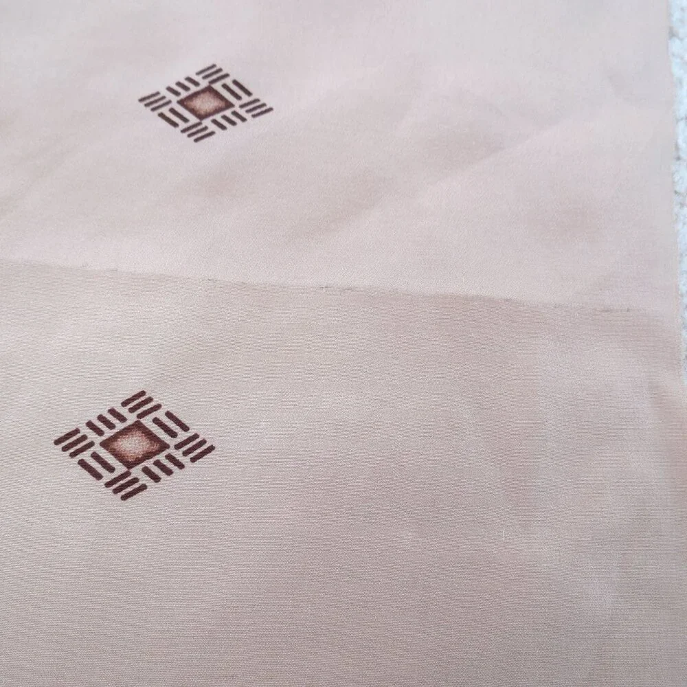 VINTAGE Tan & Brown Art Deco Long Rayon Scarf